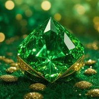 Natural emerald crystal with rich green hue